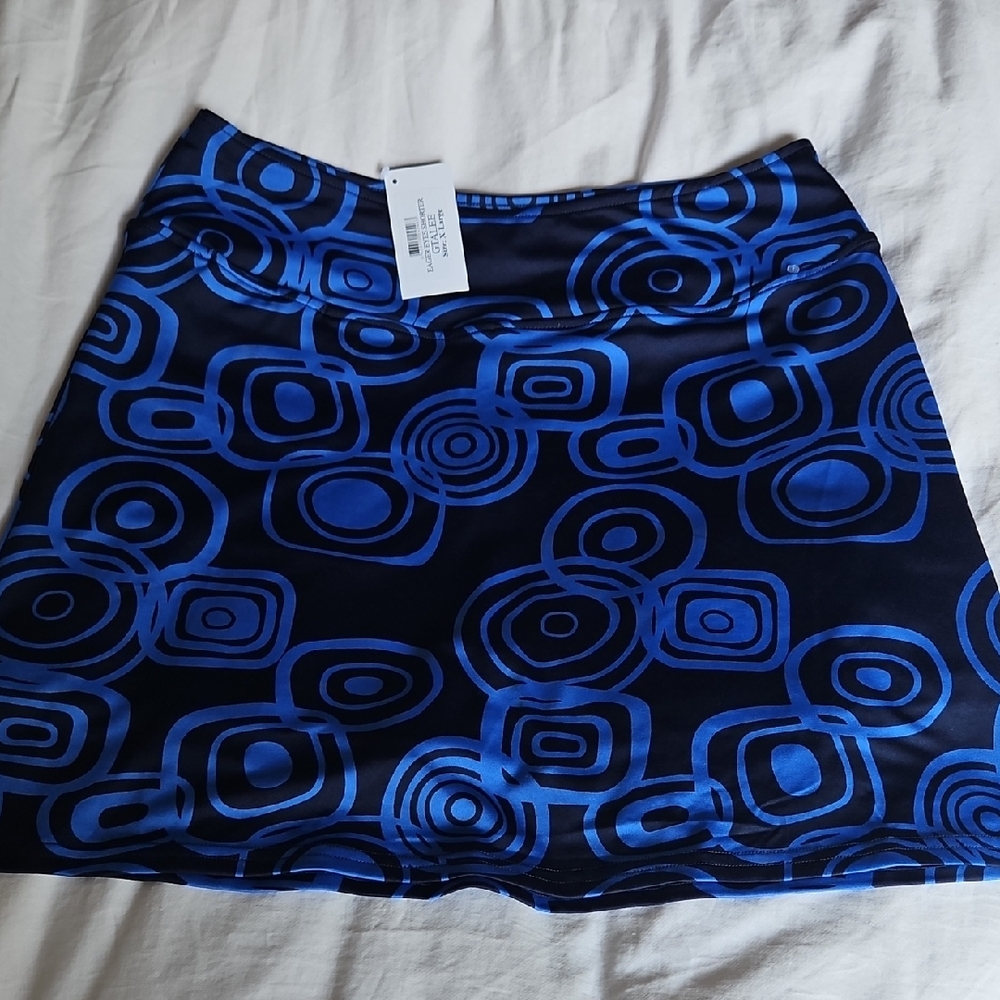 Blue Golftini Geometric Patterned Skirt.  Women's XL